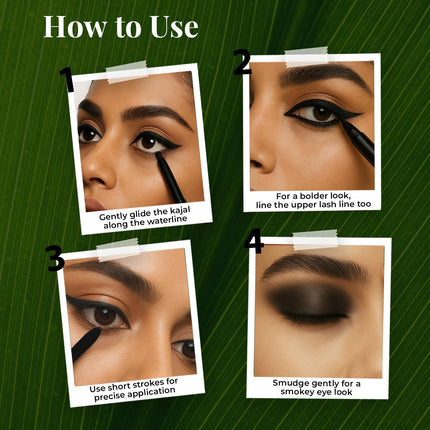 Just Herbs Retractable 2 in 1 Herbal Eyeliner + Kajal with Almond Oil & Vitamin E 11-0.3g