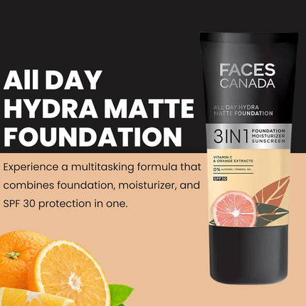 FACESCANADA All Day Hydra Matte Liquid Foundation-30ml