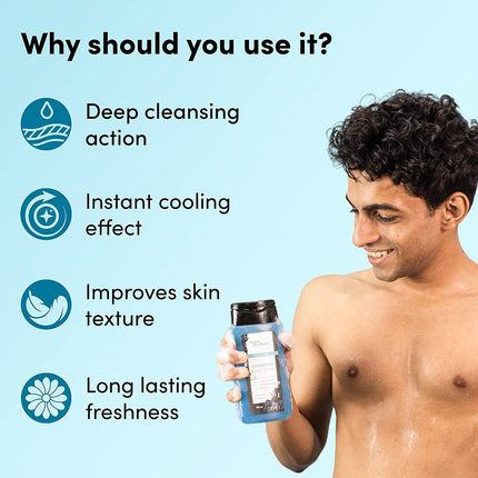 Man Matters 3 in 1 Action Charcoal & Menthol Body Wash with Loofah-250ml