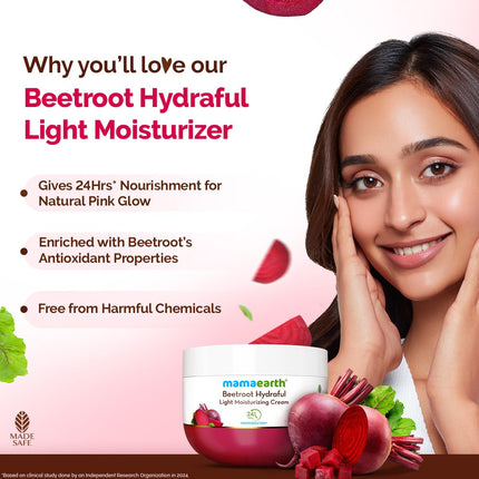 Mamaearth Beetroot Hydraful Light Moisturizing Cream With Beetroot & Hyaluronic Acid-200G