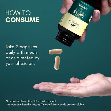 Rasayanam Plant Based Omega-3 Capsules, 1600 mg - 60 Capsules