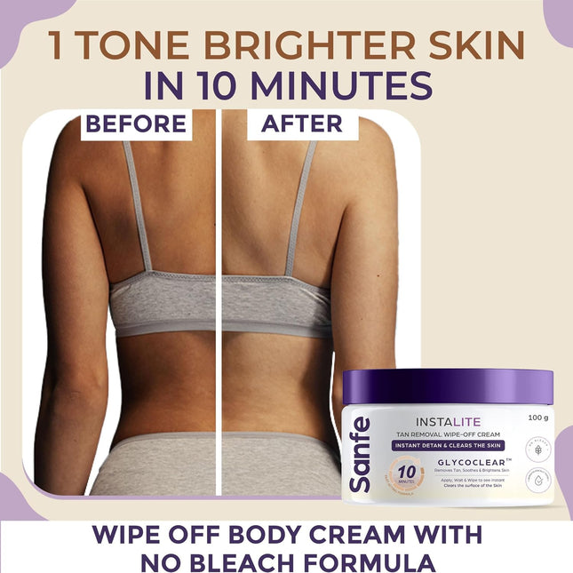 Sanfe Detan Cream Instalite Detan Wipe Off 100 gm