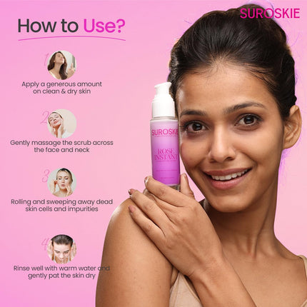 SUROSKIE Rose Instant Enzyme Face Scrub & Rosanna Glow Face Mask Combo (Pack of 2*50ml)