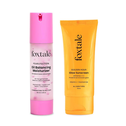 Foxtale Glow & Balance Duo | Oil Balancing Moisturizer + SPF 50 Glow Sunscreen