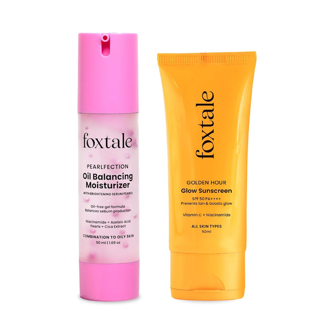 Foxtale Glow & Balance Duo | Oil Balancing Moisturizer + SPF 50 Glow Sunscreen