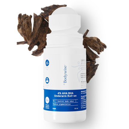 Be Bodywise 4% Aha Bha Underarm Roll On | with 2% Lactic Acid, 1% Mandelic Acid, 1% Salicylic Acid | 50 ml