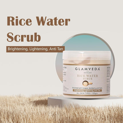 Glamveda Rice Water Brightening Face Scrub Cream-100g