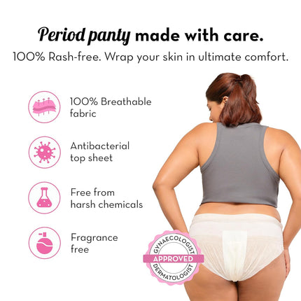 Plush Comfort High Waist Disposable Period Panty for Girls Heavy Flow - 5 Pcs