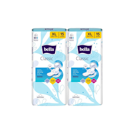 Bella Classic Maxi Softi Pads For Women | Sanitary Napkins Pack Of 2 | 15 Pcs Each