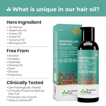 Avimee Herbal Hair Growth Super Saver Combo | Keshpallav Hair Oil (100 ml)