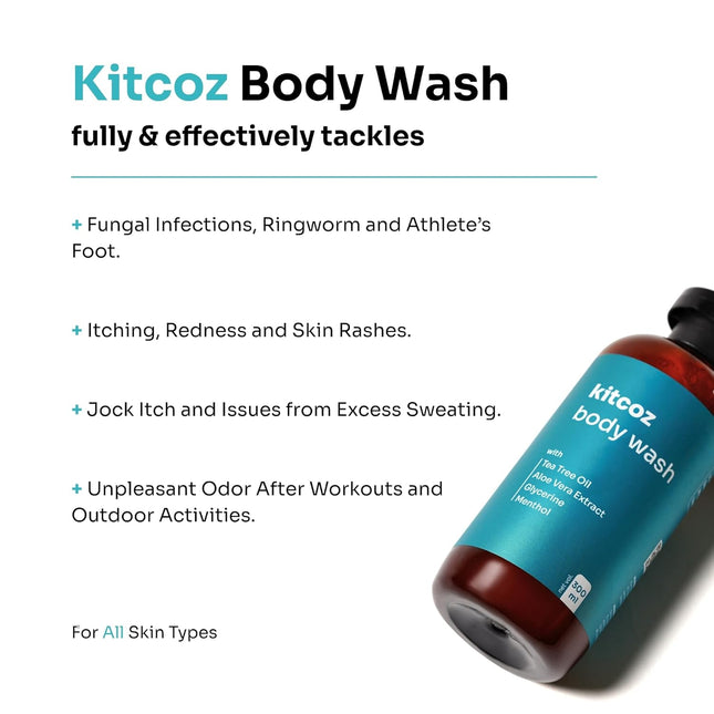 Kitcoz Anti Fungal Body Wash For Men & Women with Tea Tree Oil -300ml