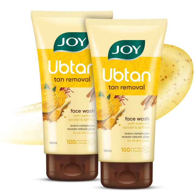 Joy Ubtan Tan Removal Face Wash With Turmeric, Saffron & Sandalwood | for All Skin Types 150ml x 2