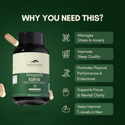 Rasayanam Ashwagandha KSM-66- 60 Capsules
