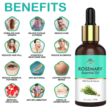 INTIMIFY Rosemary Essential Oil For Hair Growth for Women & Men-30ml