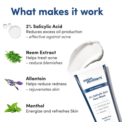 Man Matters Clear 2% Salicylic Acid Face Wash