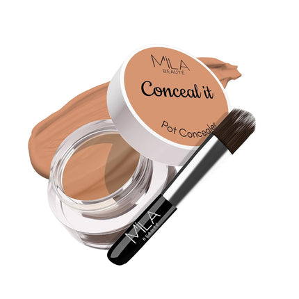 Mila Beauté Conceal It Pot Concealer with Brush | Enriched With SPF 15 and Vitamin E