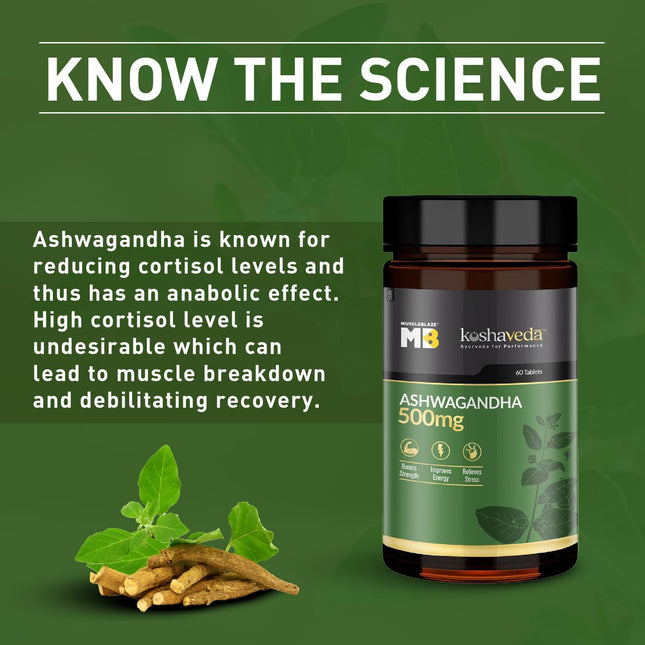 MuscleBlaze Koshaveda Ashwagandha 500mg (60 Tablets)
