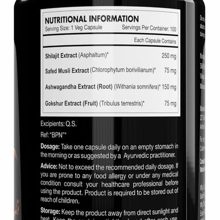 HealthyHey Nutrition Shilajit- 100 Vegetable Capsules