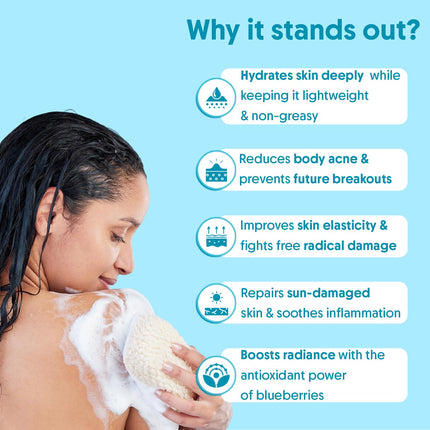 Aravi Organic 2% Salicylic Acid Exfoliating Body Wash With Niacinamide And Blueberry-300 Ml