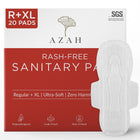 AZAH Sanitary Pads for Women (10 Reg + 10 XL) [Pack of 20]