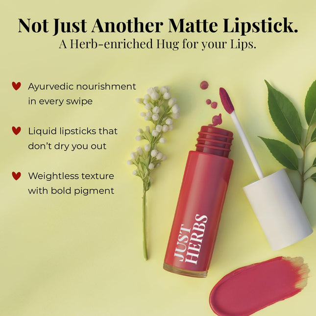 Just Herbs Herb Enriched Matte Liquid Lipstick | Set of 4