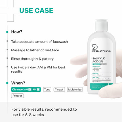 DERMATOUCH Salicylic Acid 2% Face Wash