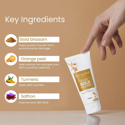 Glamveda Pure Glow Gold Peel Off Mask-100gm