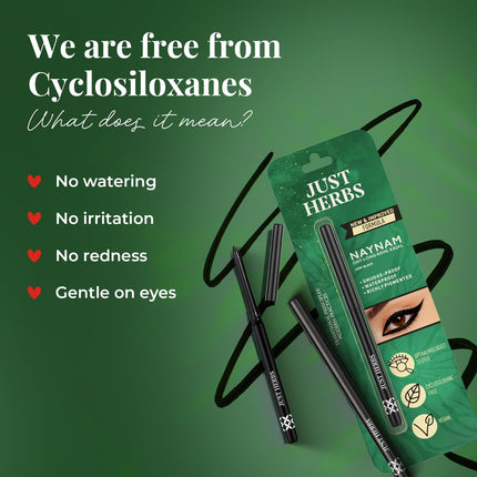 Just Herbs Retractable 2 in 1 Herbal Eyeliner + Kajal with Almond Oil & Vitamin E 11-0.3g