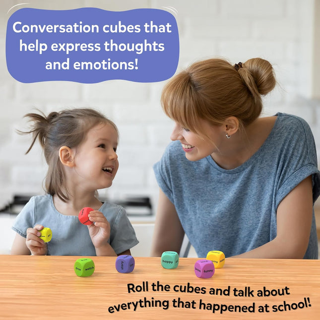 Skillmatics Conversation Cubes for Kids 8 Wooden Cubes for Ages 4, 5, 6, 7 and Up