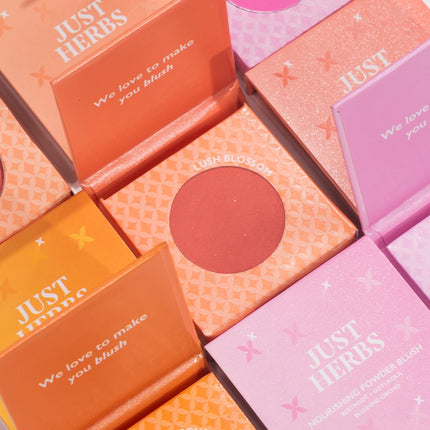 Just Herbs Nourishing Powder Blush Infused with Beetroot & Gotukola Velvet Rose-3.5g