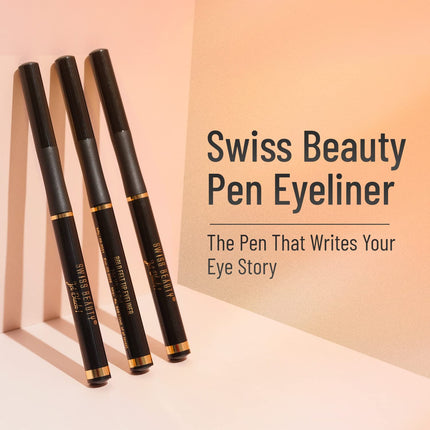 SWISS BEAUTY Waterproof Glossy Eyeliner Black, 1.2Ml