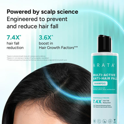 Arata Multi-Active Anti-Hair Fall Shampoo for 7.4X Hair Fall Rosemary 200ml