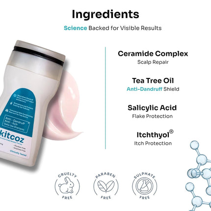 Kitcoz Daily Anti Dandruff & Anti Itch Shampoo -100ml