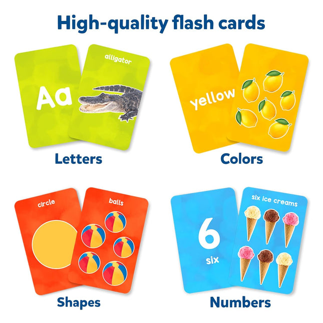 Skillmatics Thick Flash Cards for Toddlers - Letters, Numbers, Shapes & Colors for Kids Ages 1, 2, 3, 4 Years
