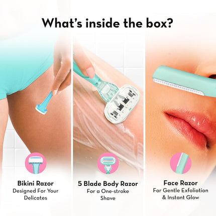 Plush The Ultimate Razor Trio Kit |  Body & Face Razor Woman
