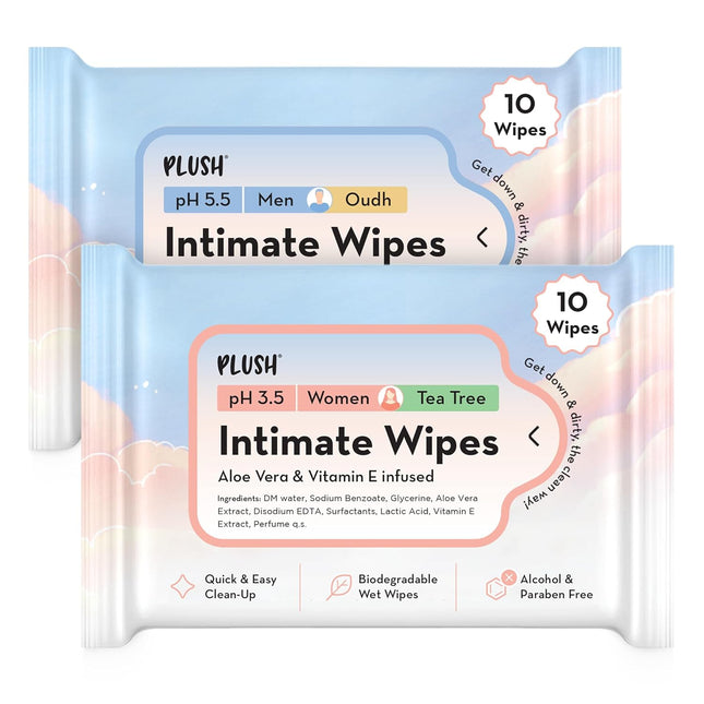 Plush Play Intimate Wipes For Women & Men (Pack of 20)