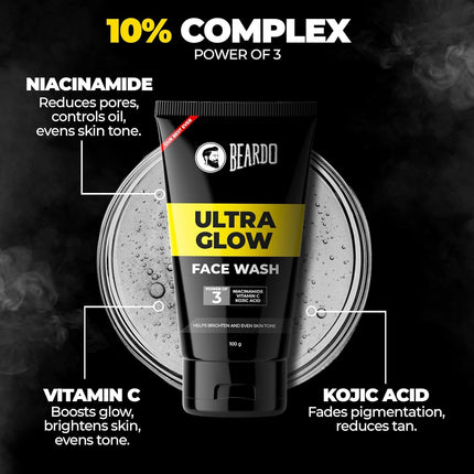 Beardo Ultraglow Face Wash Men Niacinamide, Vitamin C & Kojic Acid