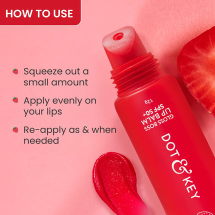 Dot & Key Strawberry Lip Balm (12gm) with SPF 50 & Vitamin C + E  Moisturization