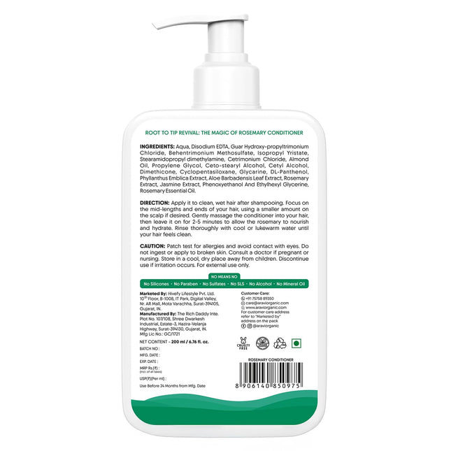 Aravi Organic Rosemary Hair Growth Conditioner-200 ml