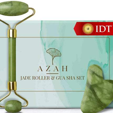 AZAH Gua Sha Stone and Jade Roller for Face Massage