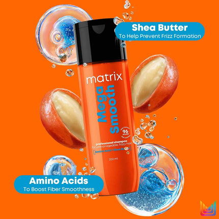 Matrix Mega Smooth Professional Shampoo Shea Butter & Amino Acids, for Frizzy Hair-200ml