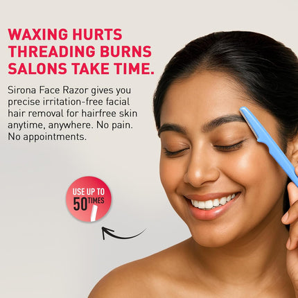 Sirona Reusable Face Razor for Women| Painless Facial Hair Removal