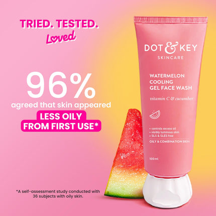 Dot & Key Watermelon Cooling Gel Face Wash With Vitamin C & Cucumber-100ml