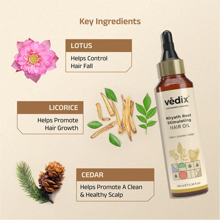 Vedix Niryath Root Stimulating Ayurvedic Hair Oil -100ml