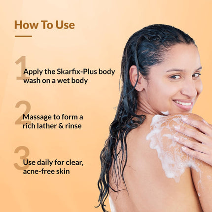 Fixderma Skarfix Plus Brightening Body Wash with 4% Actives (Kojic Acid, Niacinamide Acid, & Vitamin E)-200ml