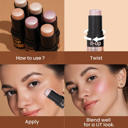 Swiss Beauty High Light It-Up Highlighter | With Vitamin E & Jojoba-8g