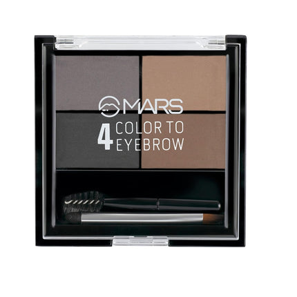 MARS 4 in 1 Eyebrow Powder Cake with Angled Eyebrow Brush and Spoolie - 8g