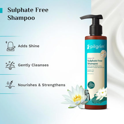 Pilgrim Mild Sulphate Free Shampoo (Argan Oil)-200ml