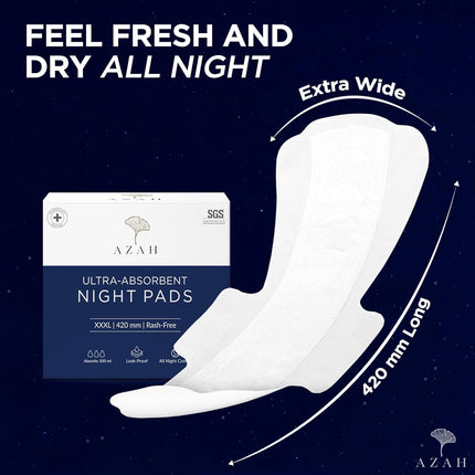 Azah Sanitary Pads for Women XXXL Night Pads