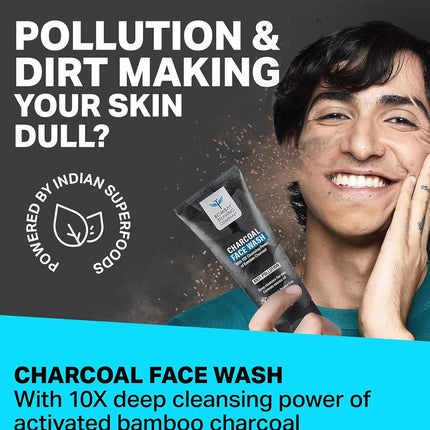 BOMBAY SHAVING COMPANY Charcoal Facewash for Men | 150g x 2
